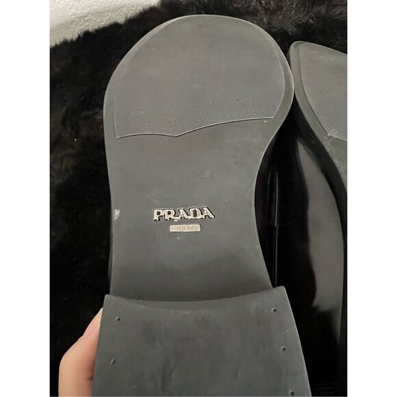 Prada Men\'s 2DC084  Brushed Spazzolato Leather Business Shoes 9.5 penny loafer